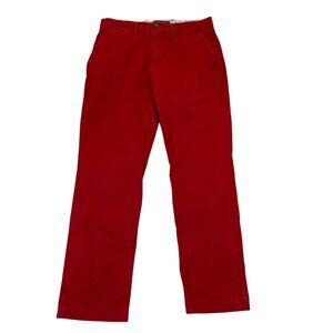 Tommy Hilfiger Mens Chino Pants 30x30 Red Stretch Casual Party Straight